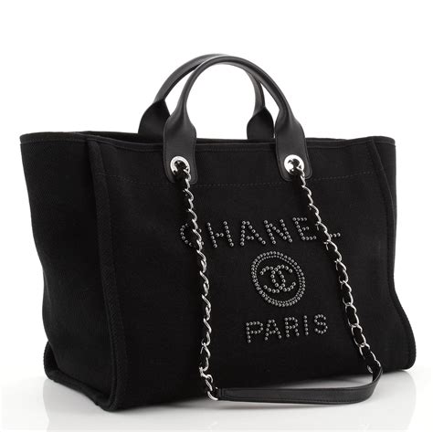 chanel canvas tote black|v&a chanel tote bag.